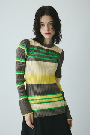 ［予約］Randam Border knit tops