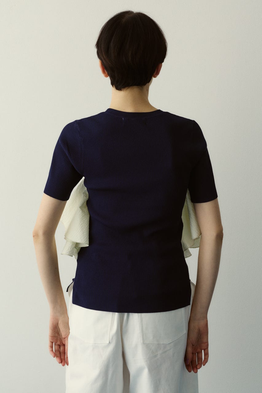 ［予約］Wave flare knit tops 柄NVY FREE