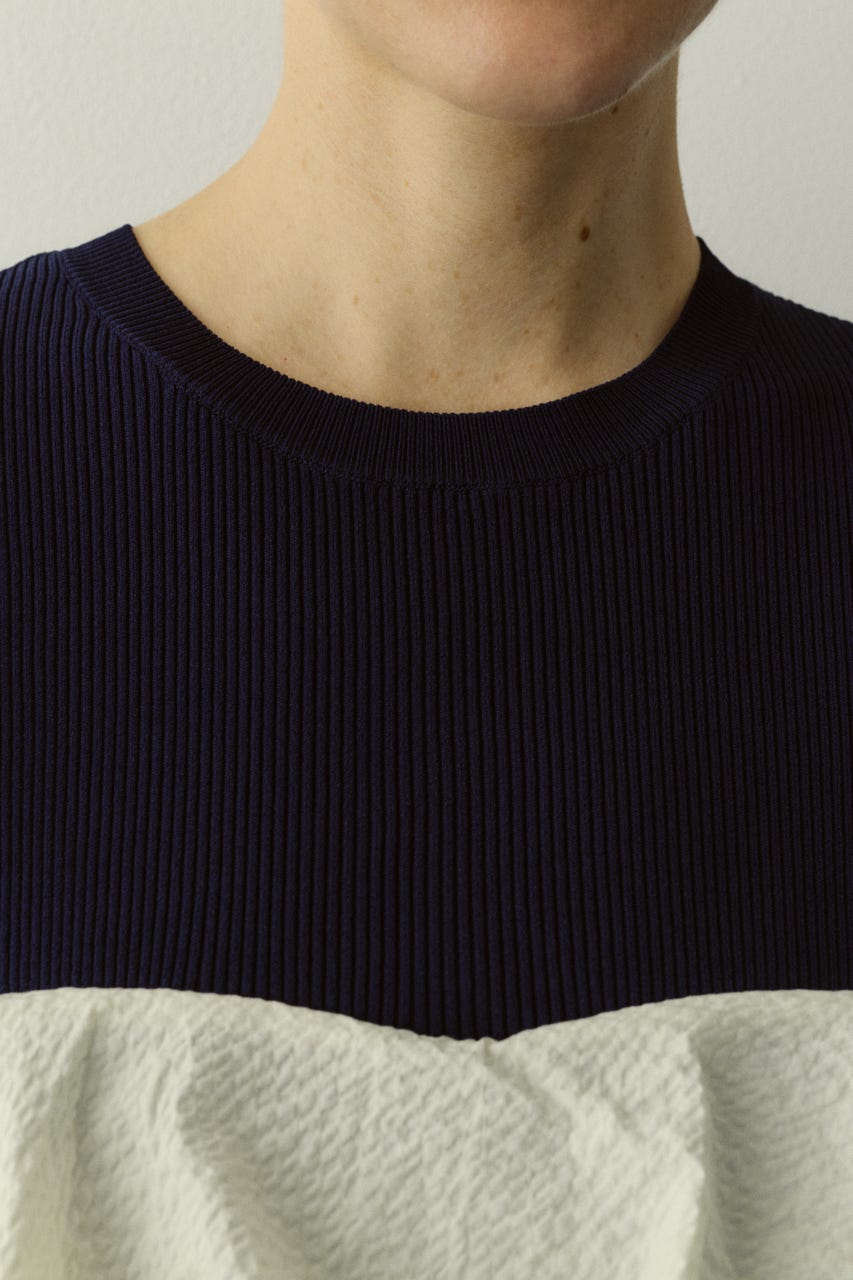 ［予約］Wave flare knit tops 柄NVY FREE