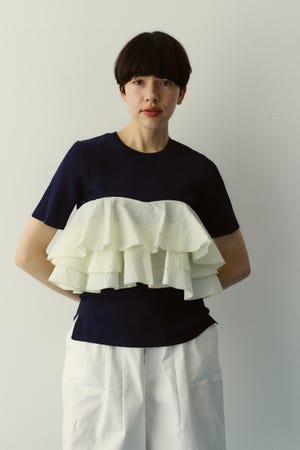 ［予約］Wave flare knit tops