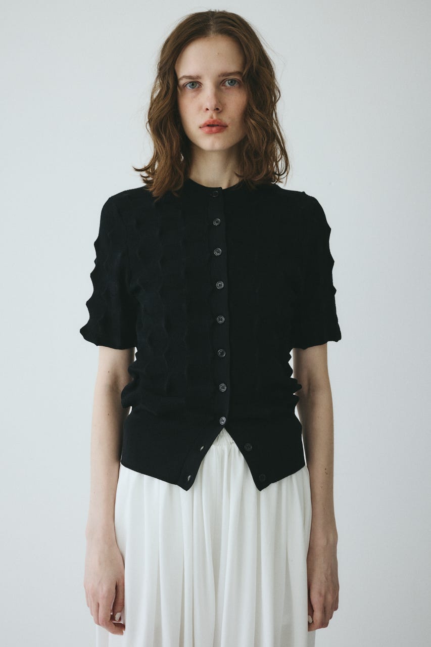 【ポイントアップ+4％対象商品】［予約］Pocopoco knit cardigan BLK FREE