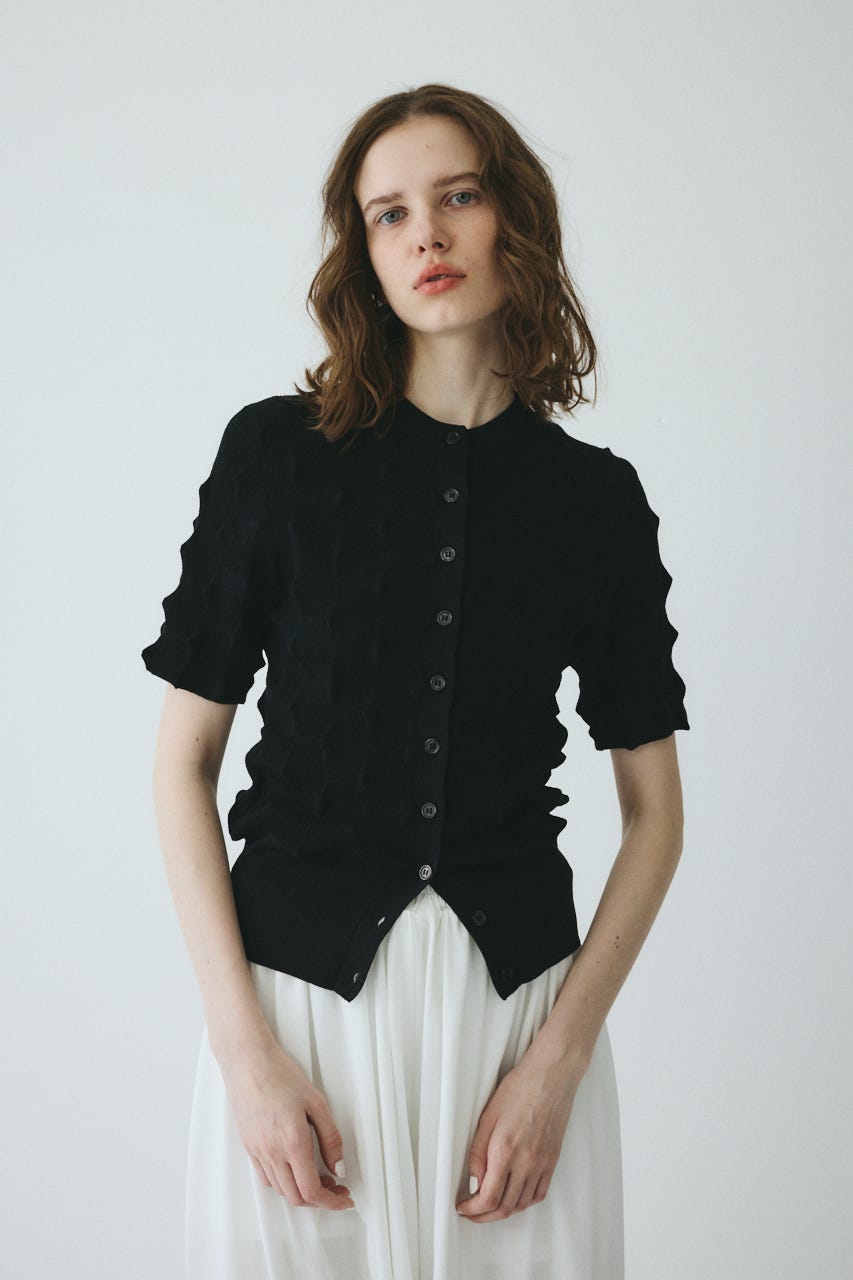 【ポイントアップ+4％対象商品】［予約］Pocopoco knit cardigan BLK FREE
