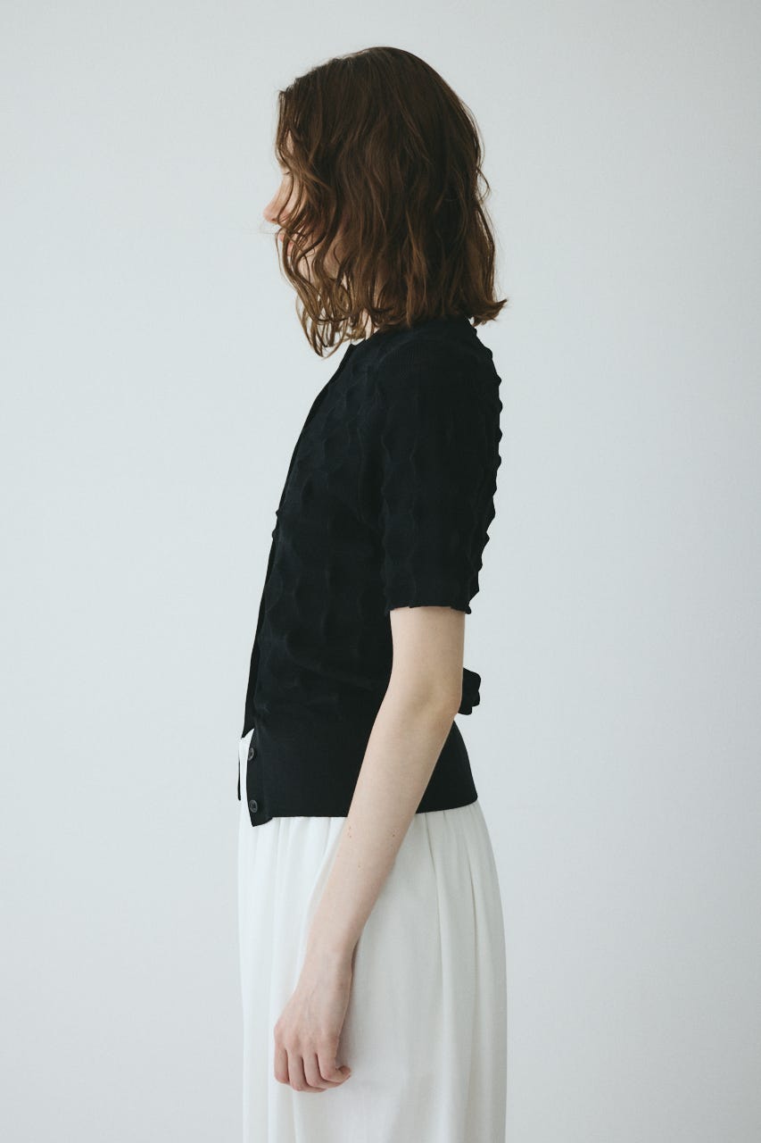 【ポイントアップ+4％対象商品】［予約］Pocopoco knit cardigan BLK FREE