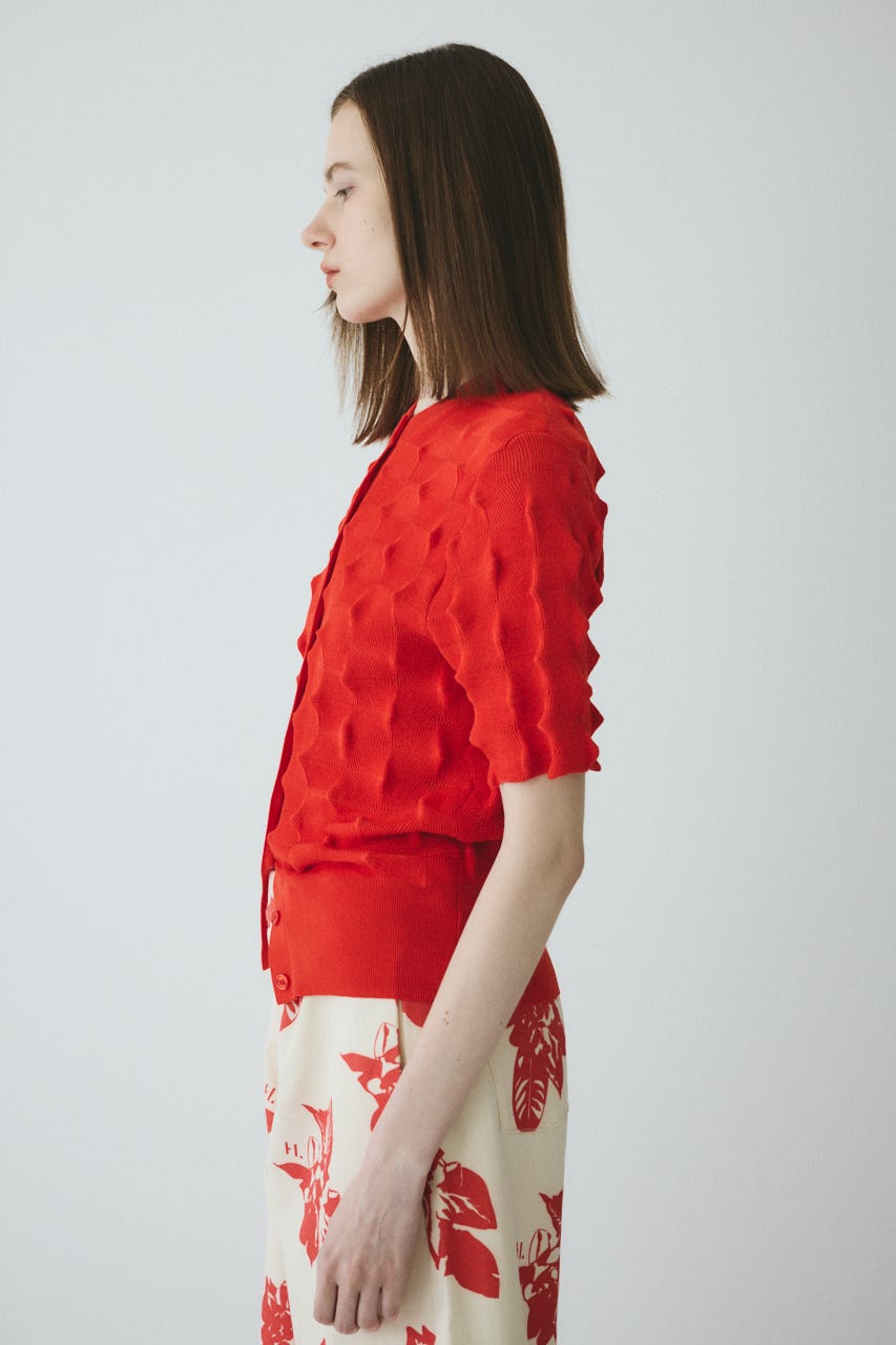 【ポイントアップ+4％対象商品】［予約］Pocopoco knit cardigan RED FREE