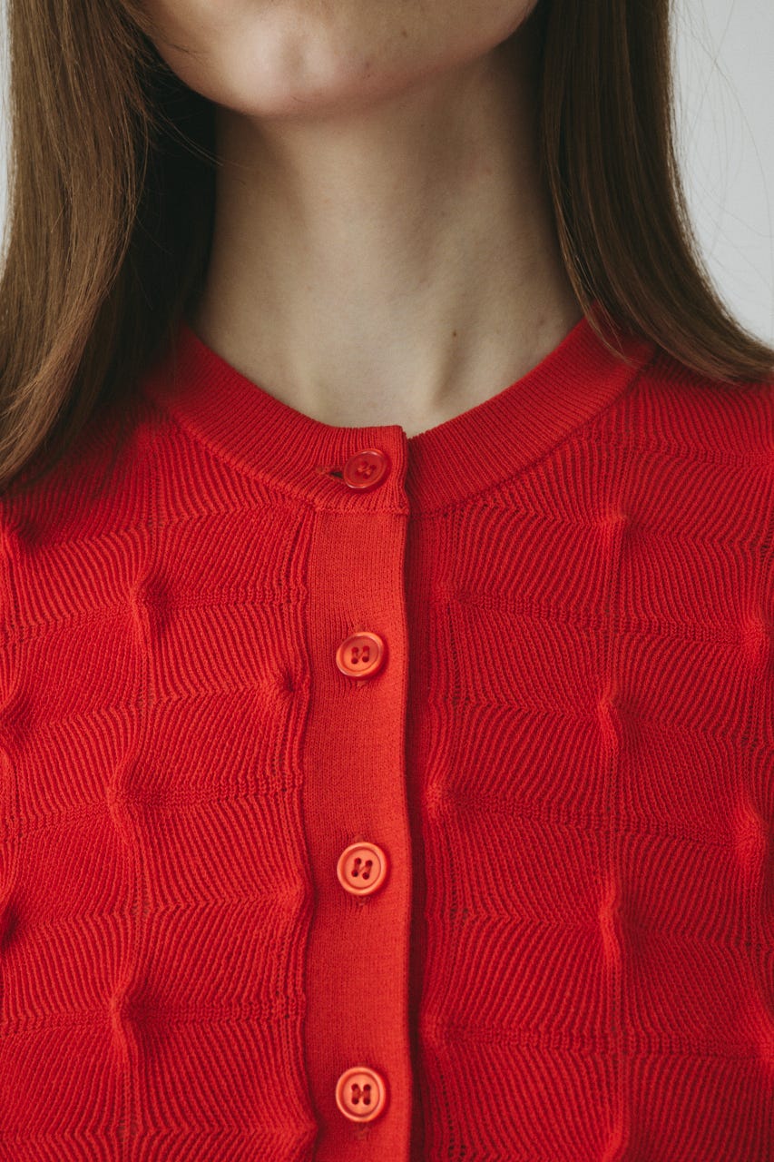 【ポイントアップ+4％対象商品】［予約］Pocopoco knit cardigan RED FREE