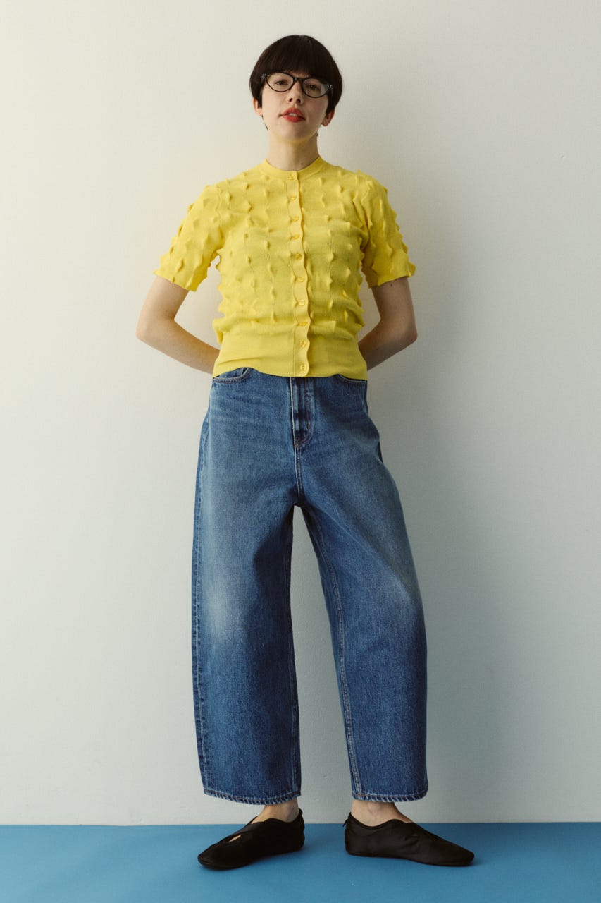 【ポイントアップ+4％対象商品】［予約］Pocopoco knit cardigan YEL FREE