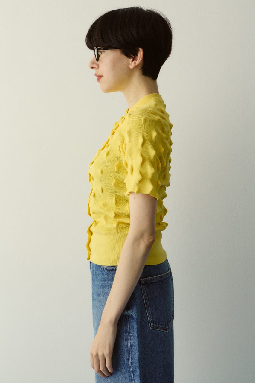 【ポイントアップ+4％対象商品】［予約］Pocopoco knit cardigan YEL FREE