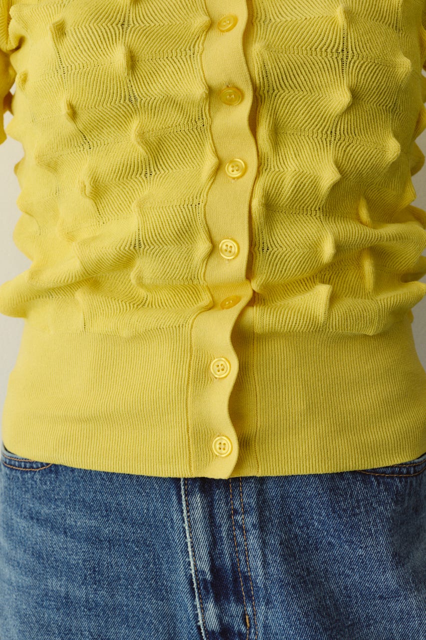 【ポイントアップ+4％対象商品】［予約］Pocopoco knit cardigan YEL FREE
