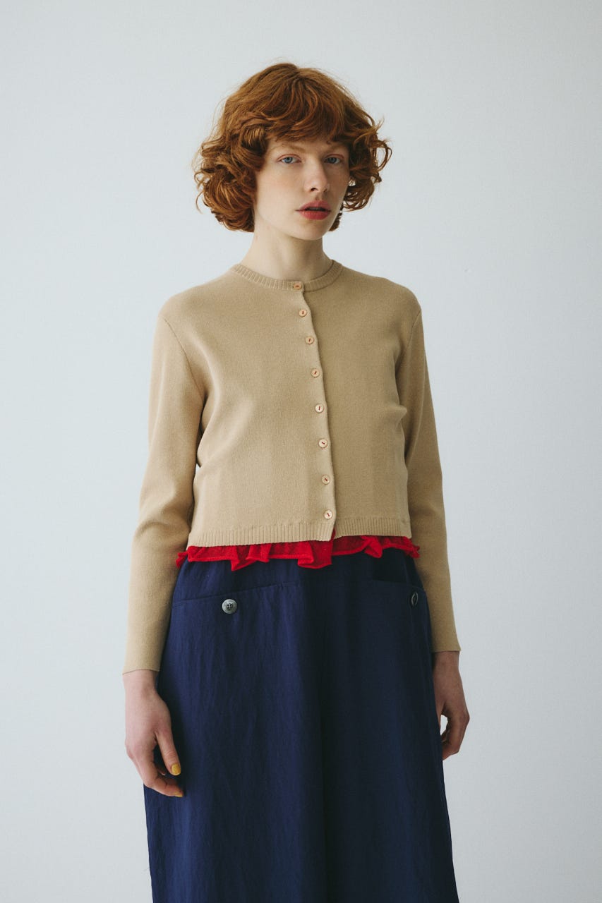 ［予約］Double hem knit cardigan BEG FREE