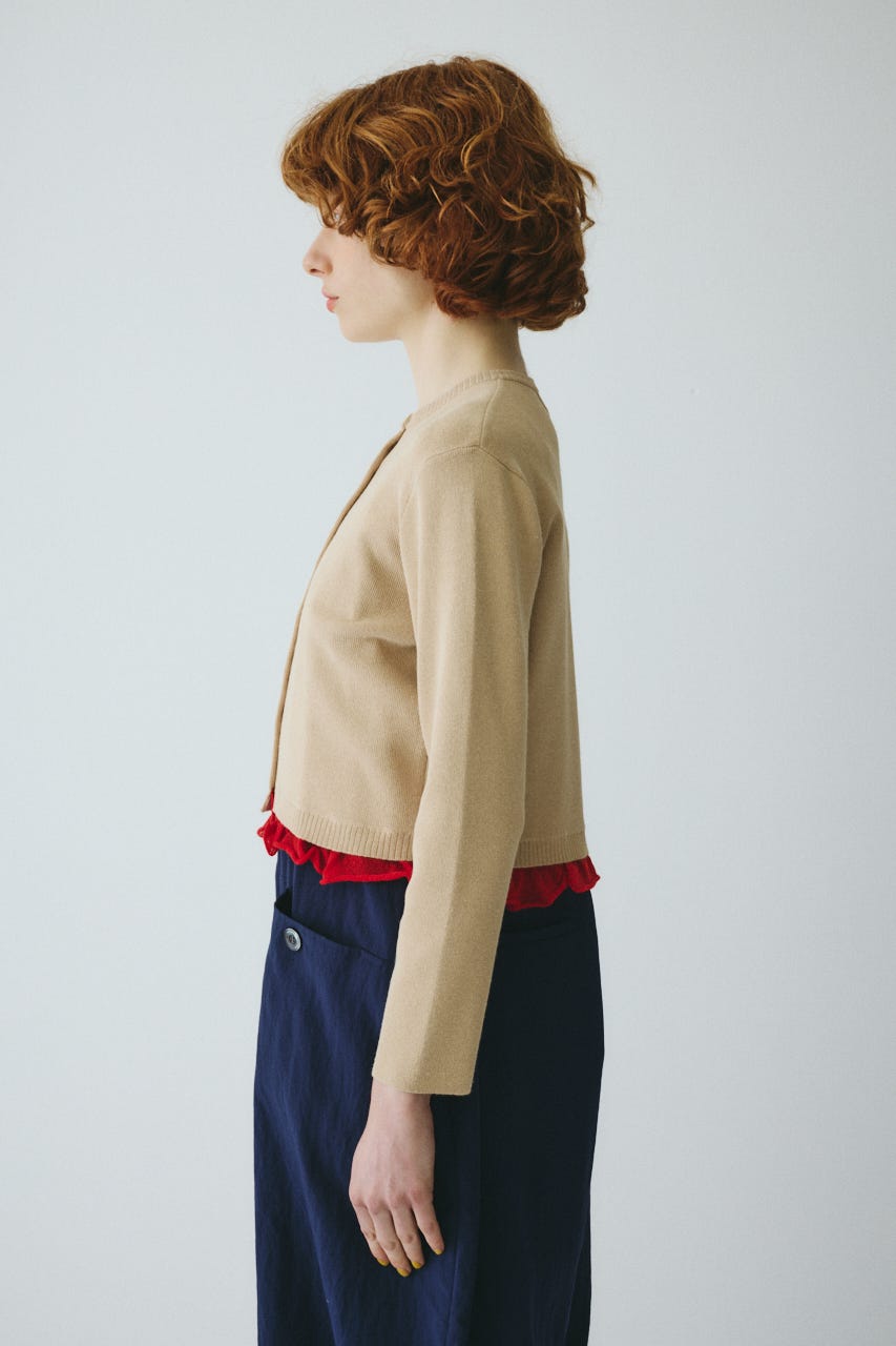 ［予約］Double hem knit cardigan BEG FREE