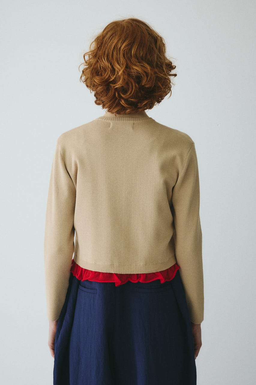 ［予約］Double hem knit cardigan BEG FREE