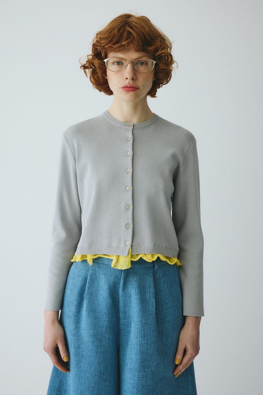 ［予約］Double hem knit cardigan GRY FREE