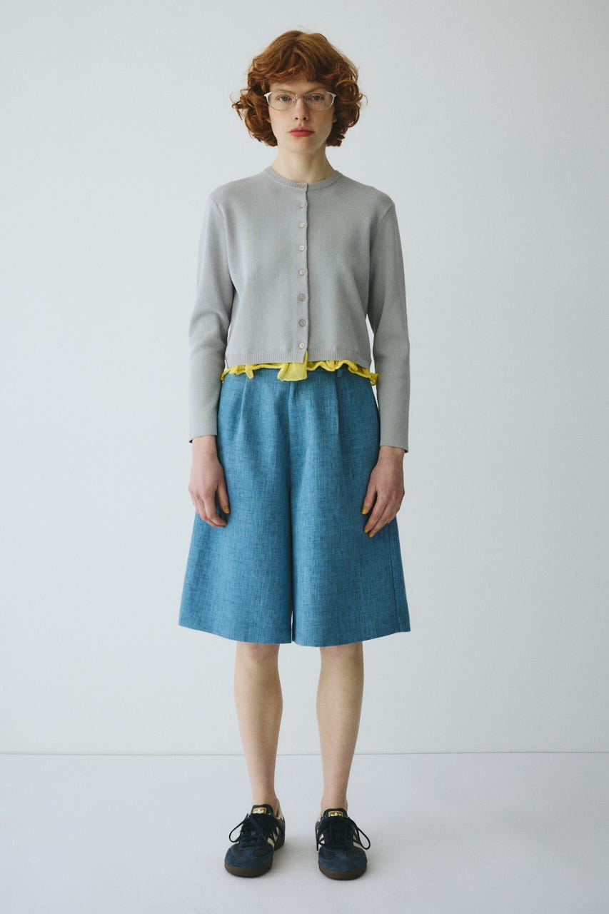 ［予約］Double hem knit cardigan GRY FREE