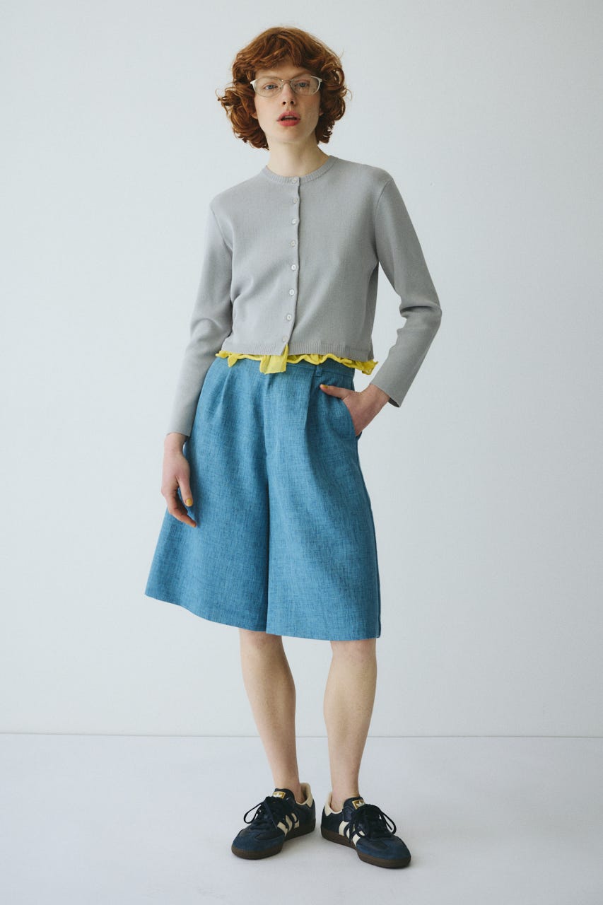 ［予約］Double hem knit cardigan GRY FREE