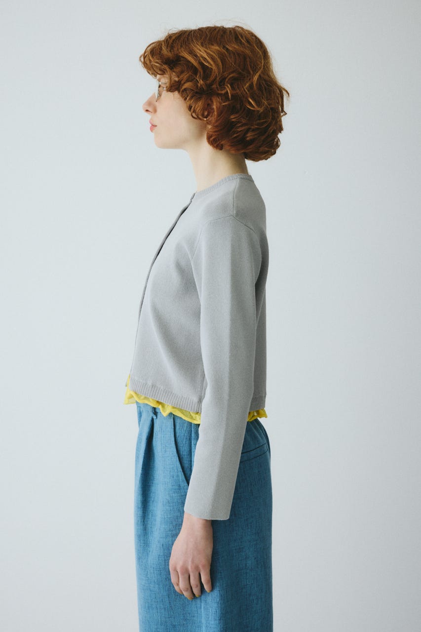 ［予約］Double hem knit cardigan GRY FREE