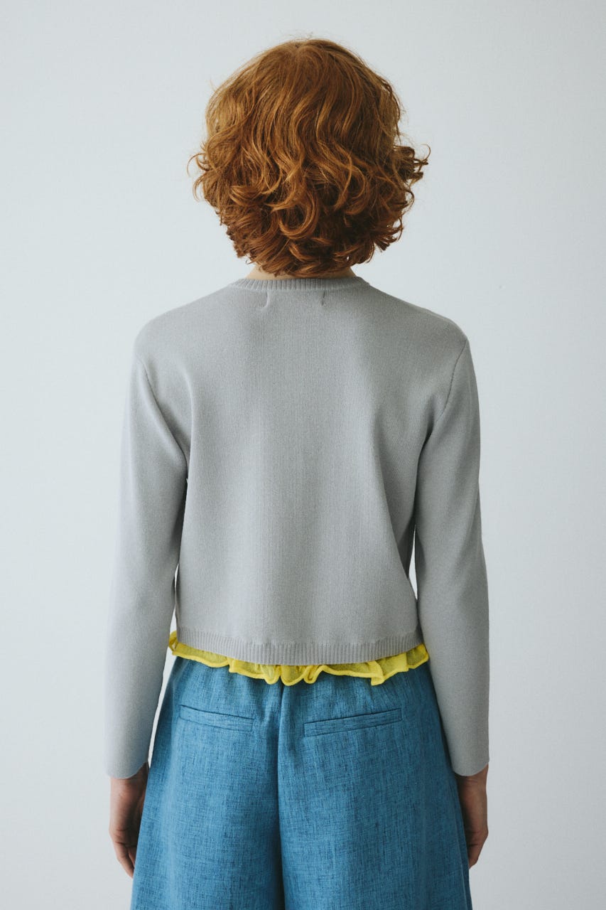 ［予約］Double hem knit cardigan GRY FREE