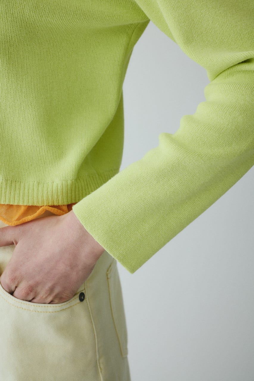 ［予約］Double hem knit cardigan YEL FREE