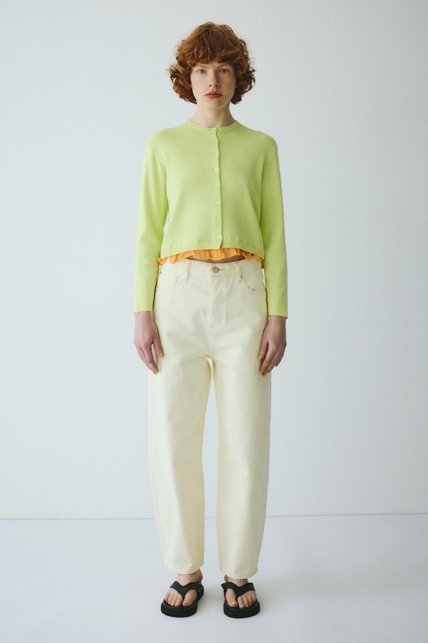 ［予約］Double hem knit cardigan YEL FREE