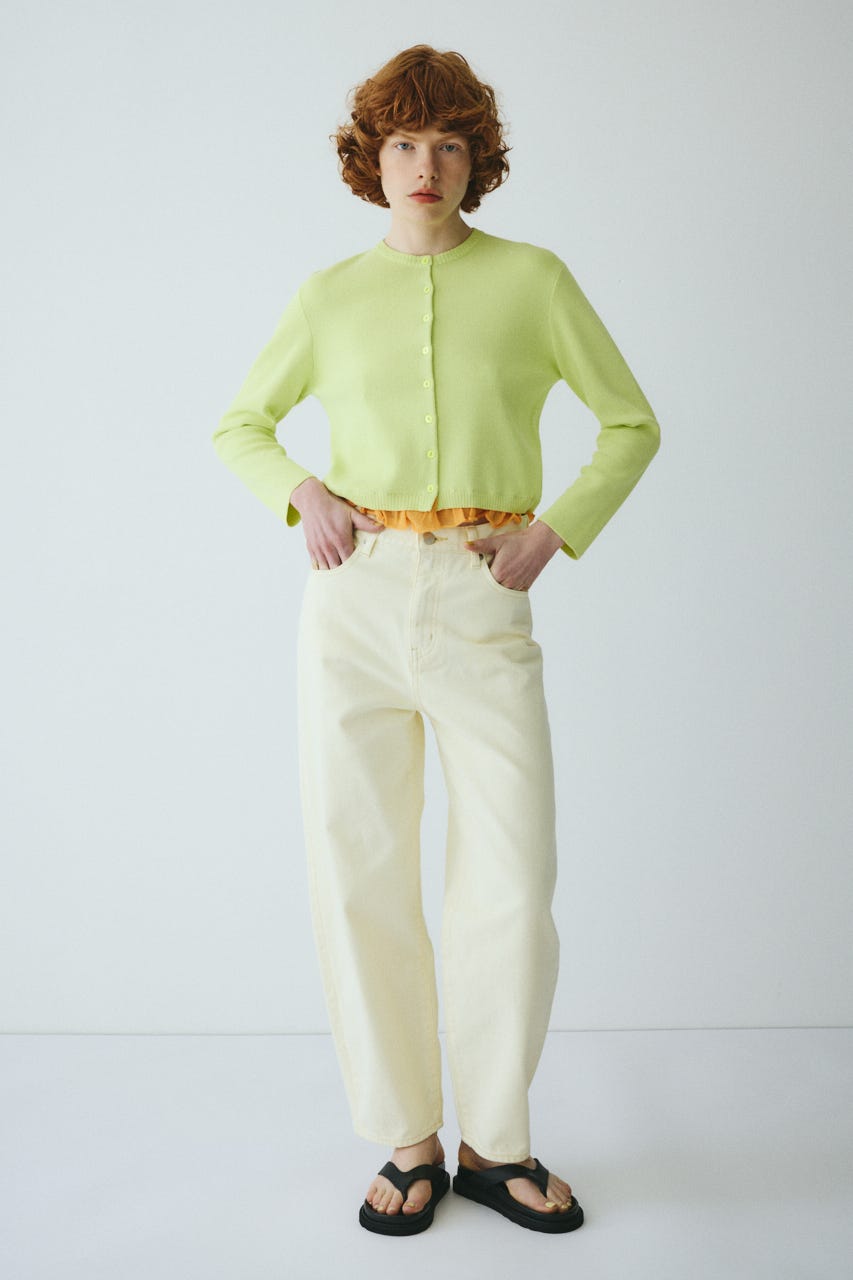 ［予約］Double hem knit cardigan YEL FREE