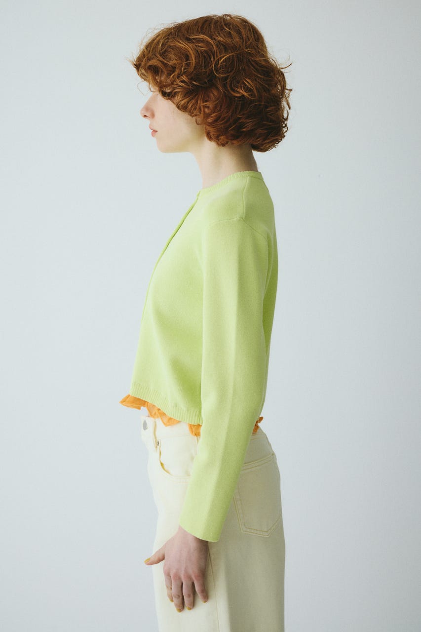［予約］Double hem knit cardigan YEL FREE