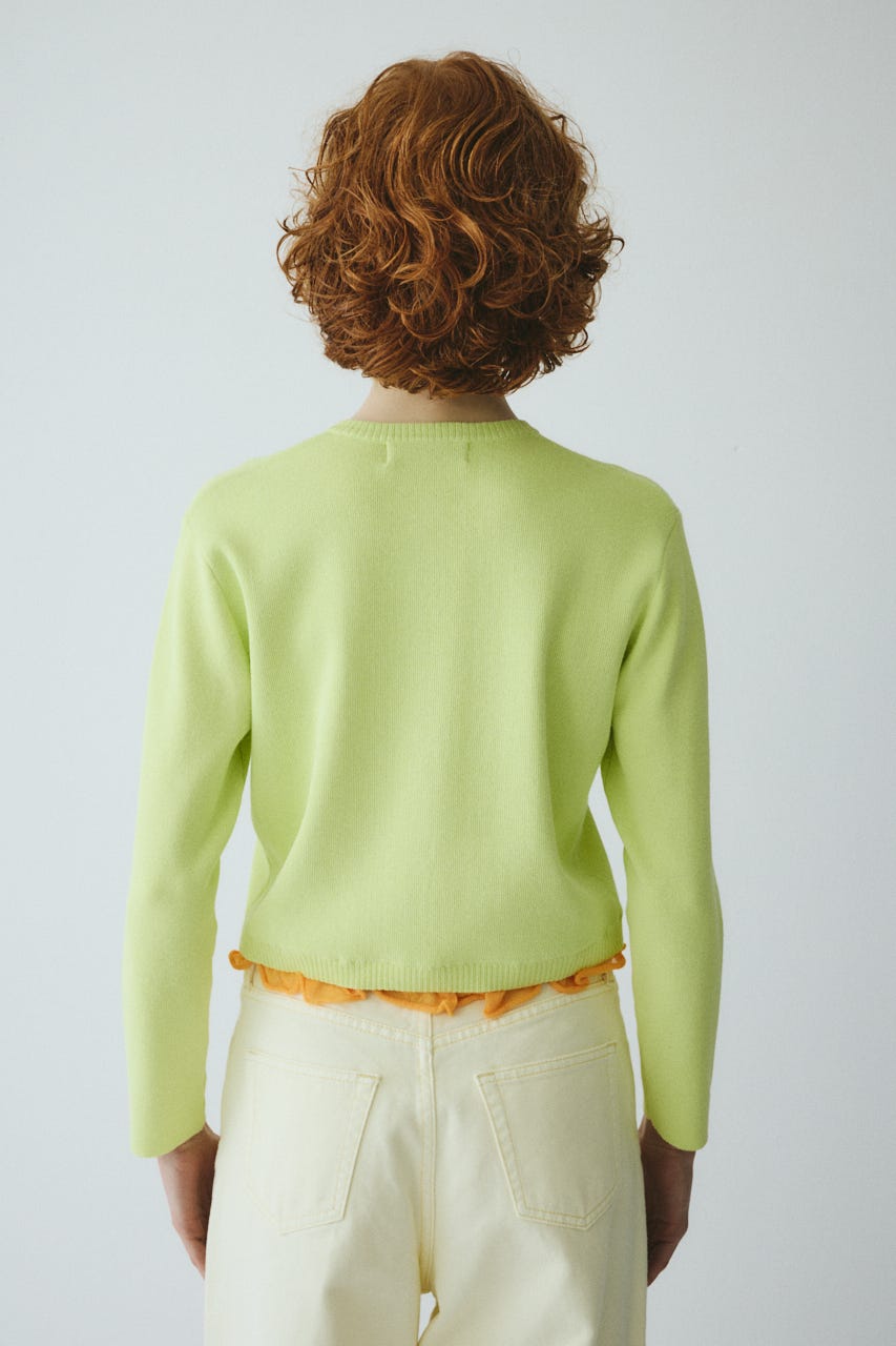 ［予約］Double hem knit cardigan YEL FREE