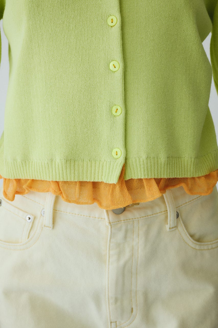 ［予約］Double hem knit cardigan YEL FREE