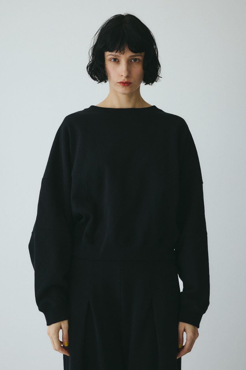 ［予約］Switching shoulder tops BLK FREE