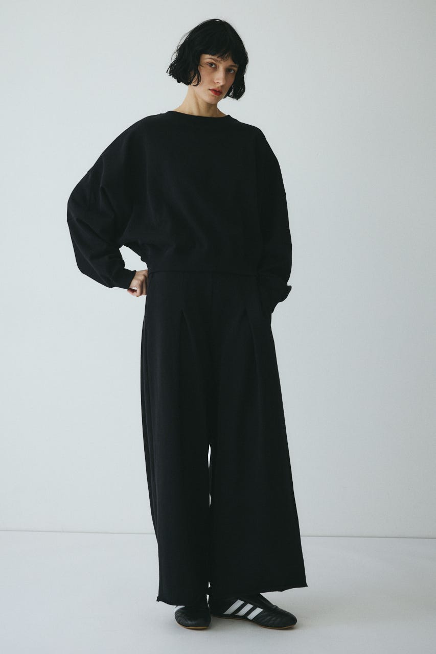 ［予約］Switching shoulder tops BLK FREE