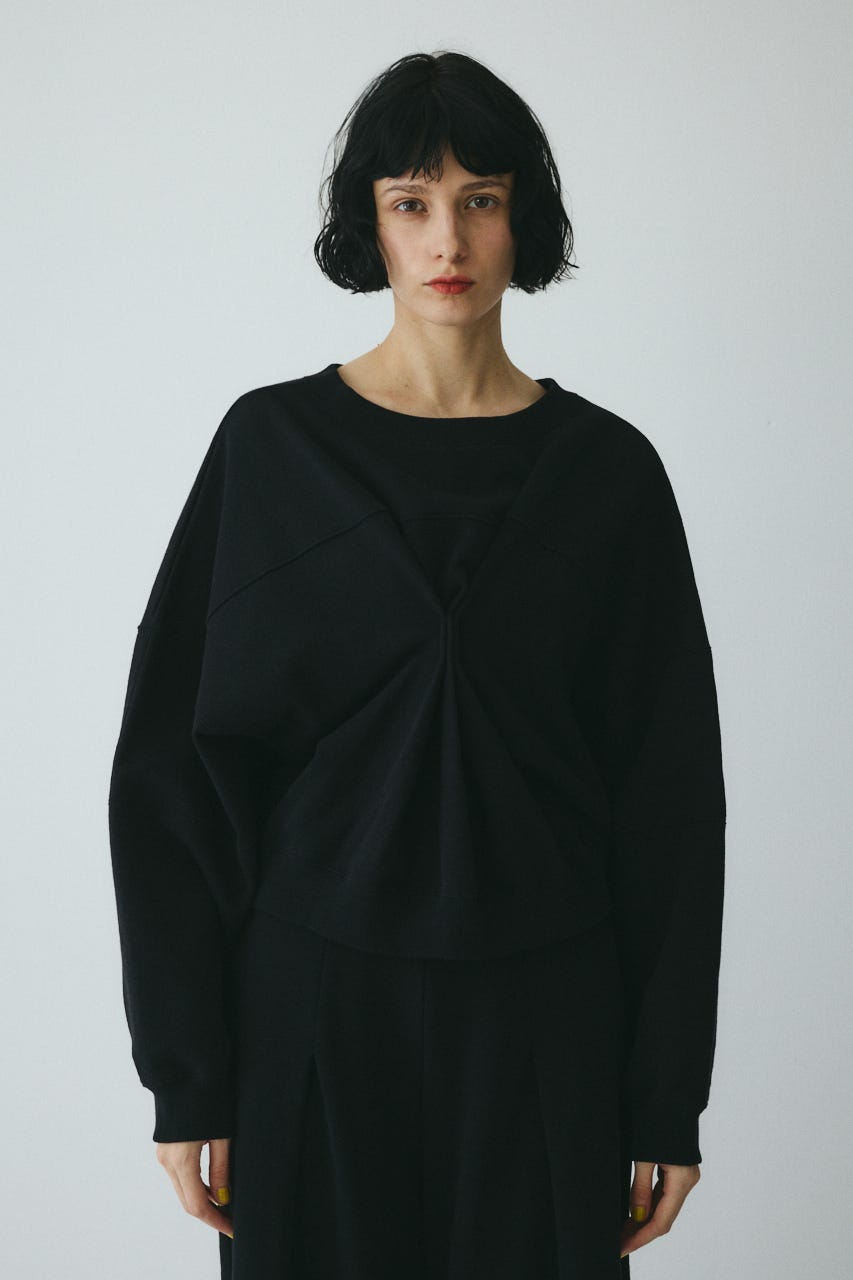 ［予約］Switching shoulder tops BLK FREE