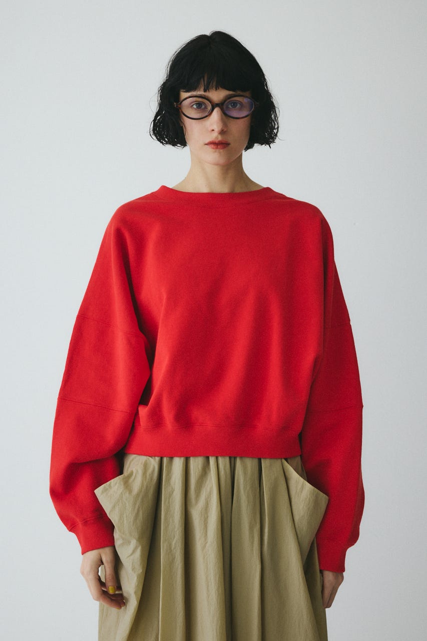［予約］Switching shoulder tops RED FREE
