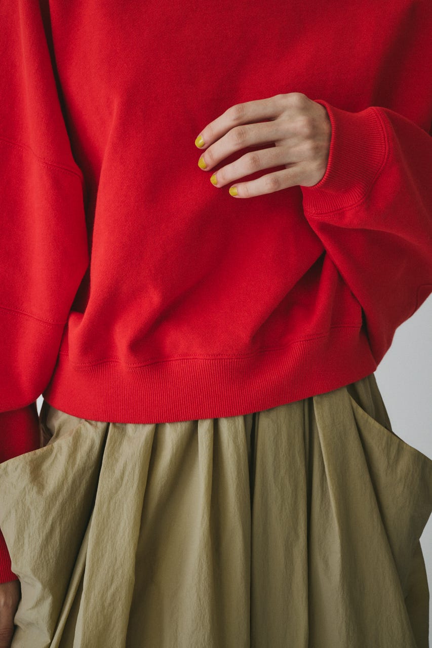 ［予約］Switching shoulder tops RED FREE