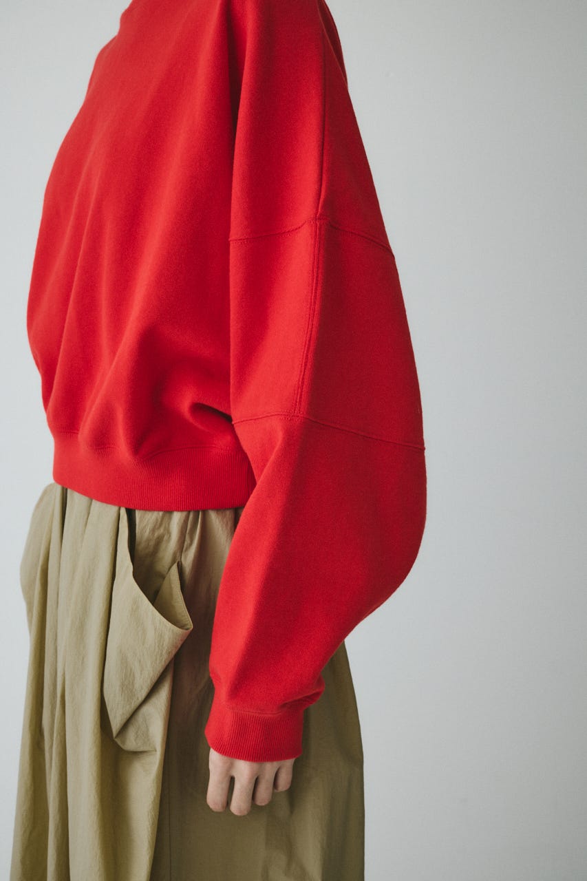 ［予約］Switching shoulder tops RED FREE