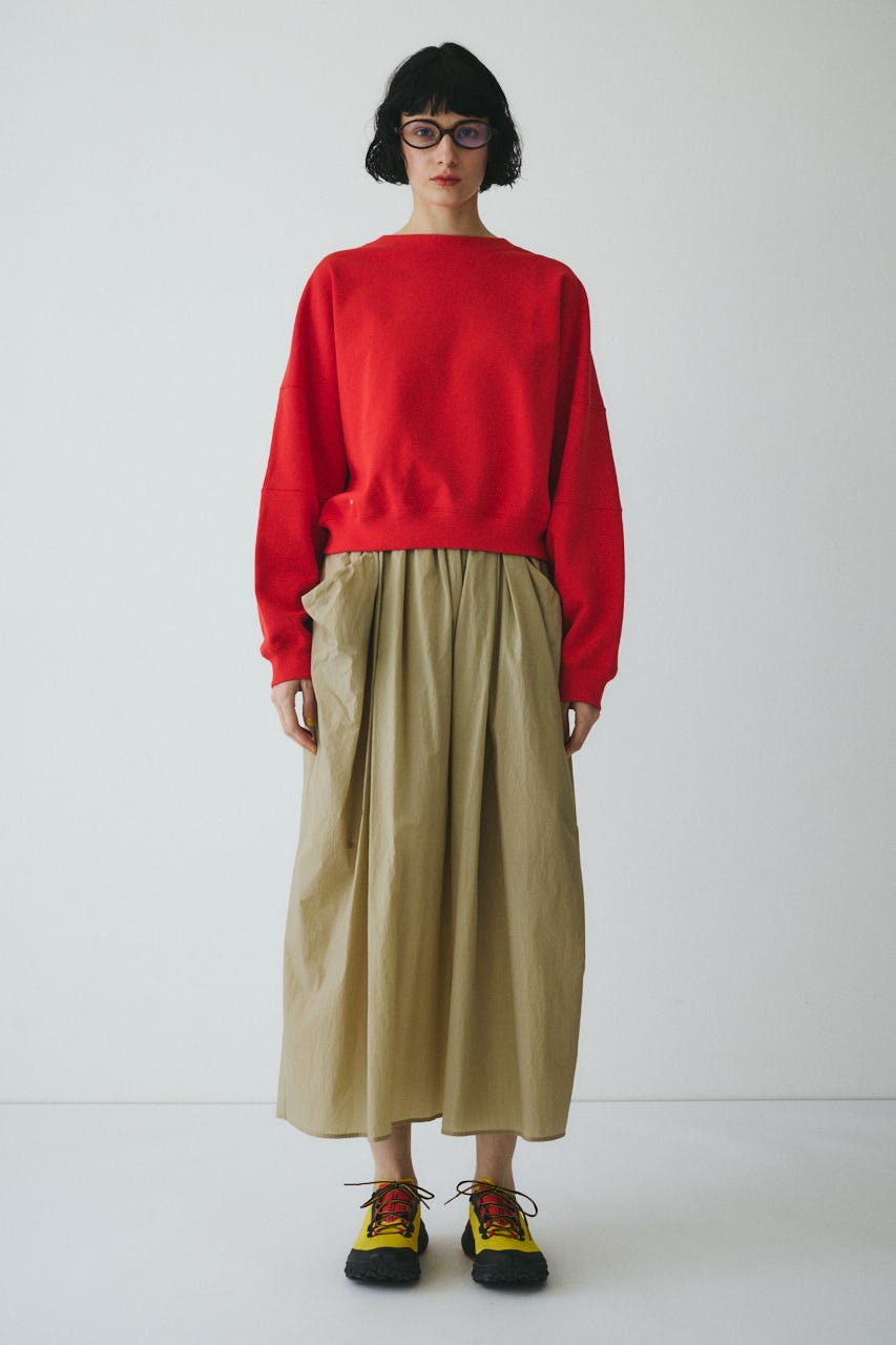 ［予約］Switching shoulder tops RED FREE