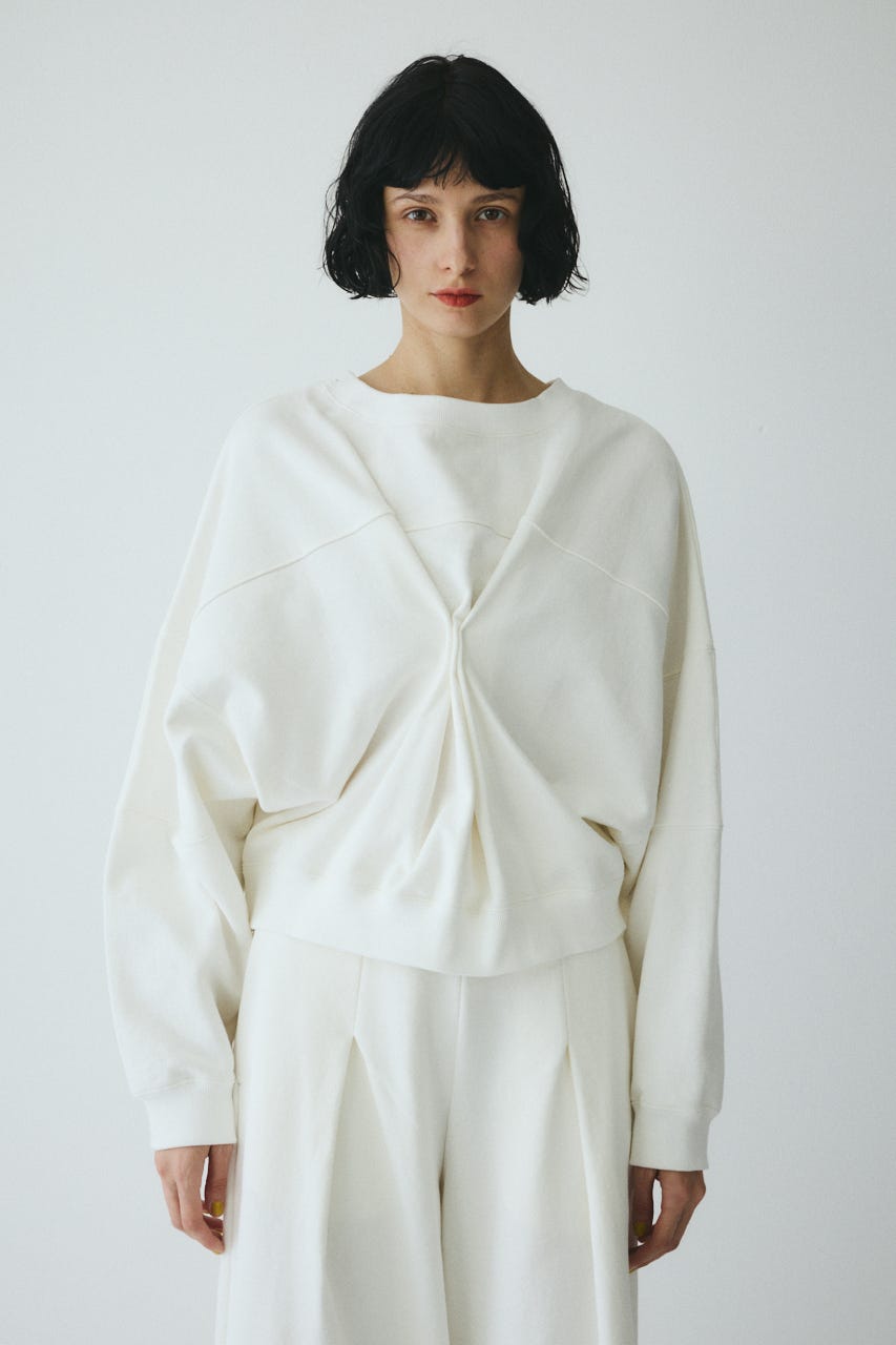 ［予約］Switching shoulder tops WHT FREE