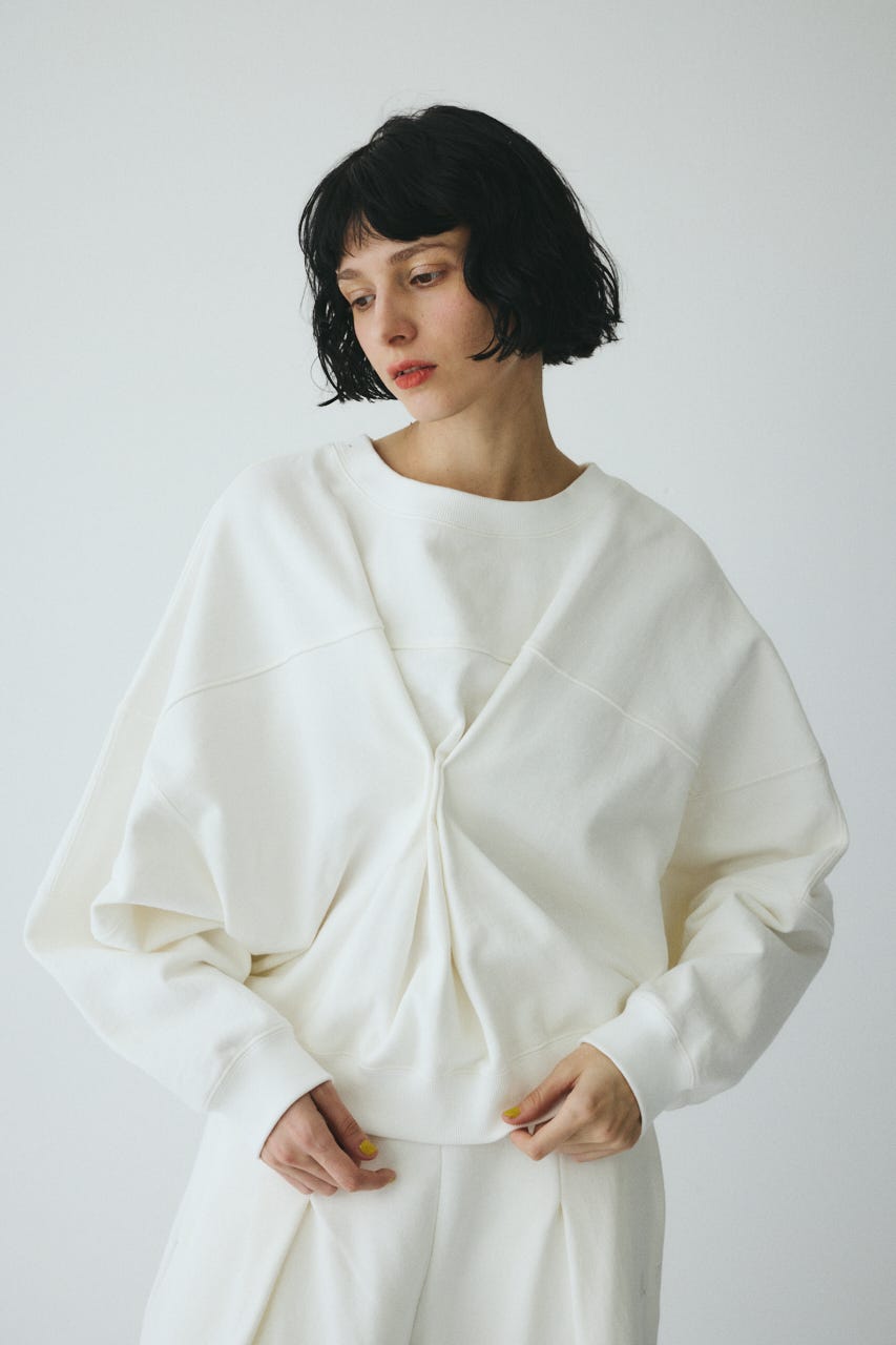 ［予約］Switching shoulder tops WHT FREE