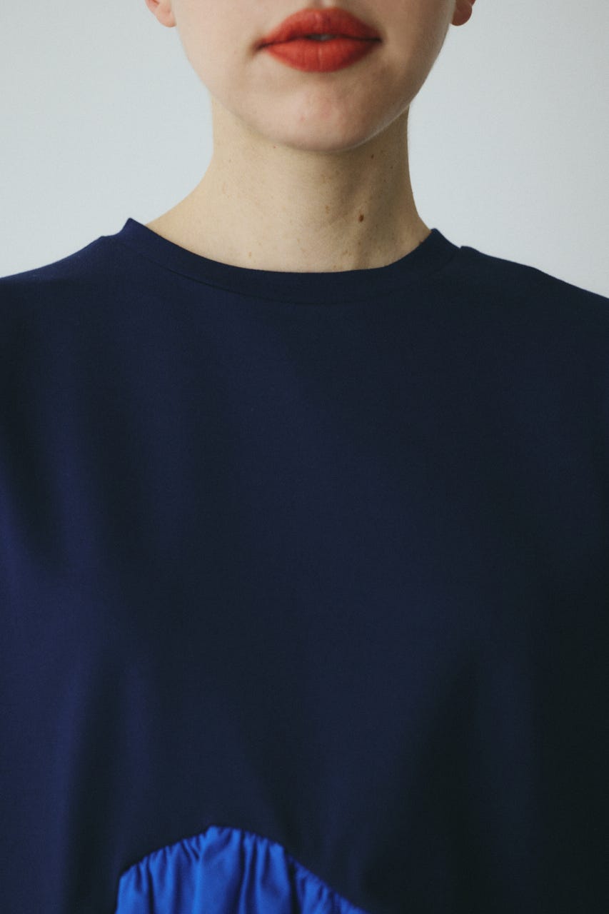 Frill hem ponte tops NVY FREE