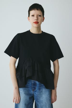 Frill hem ponte tops