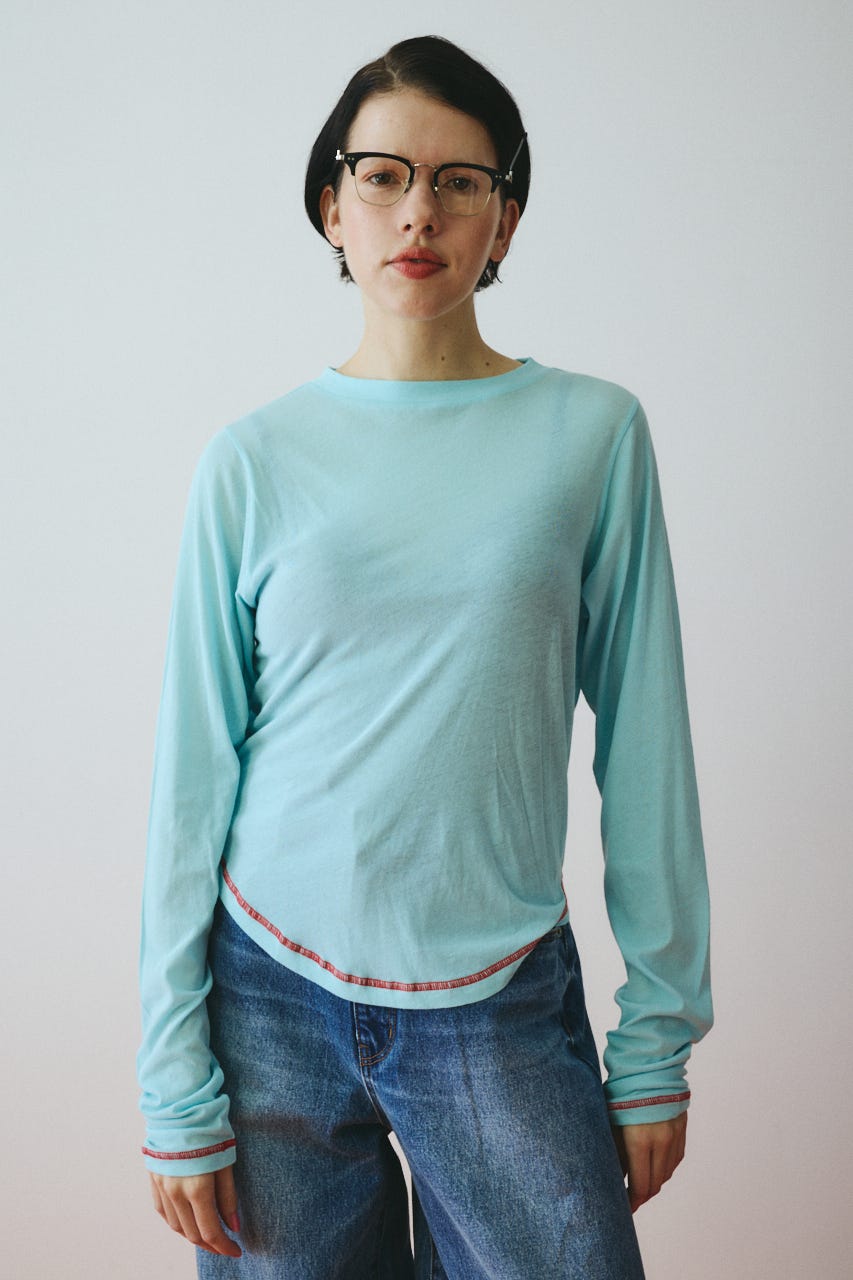 Sheer mellow tops L/BLU FREE