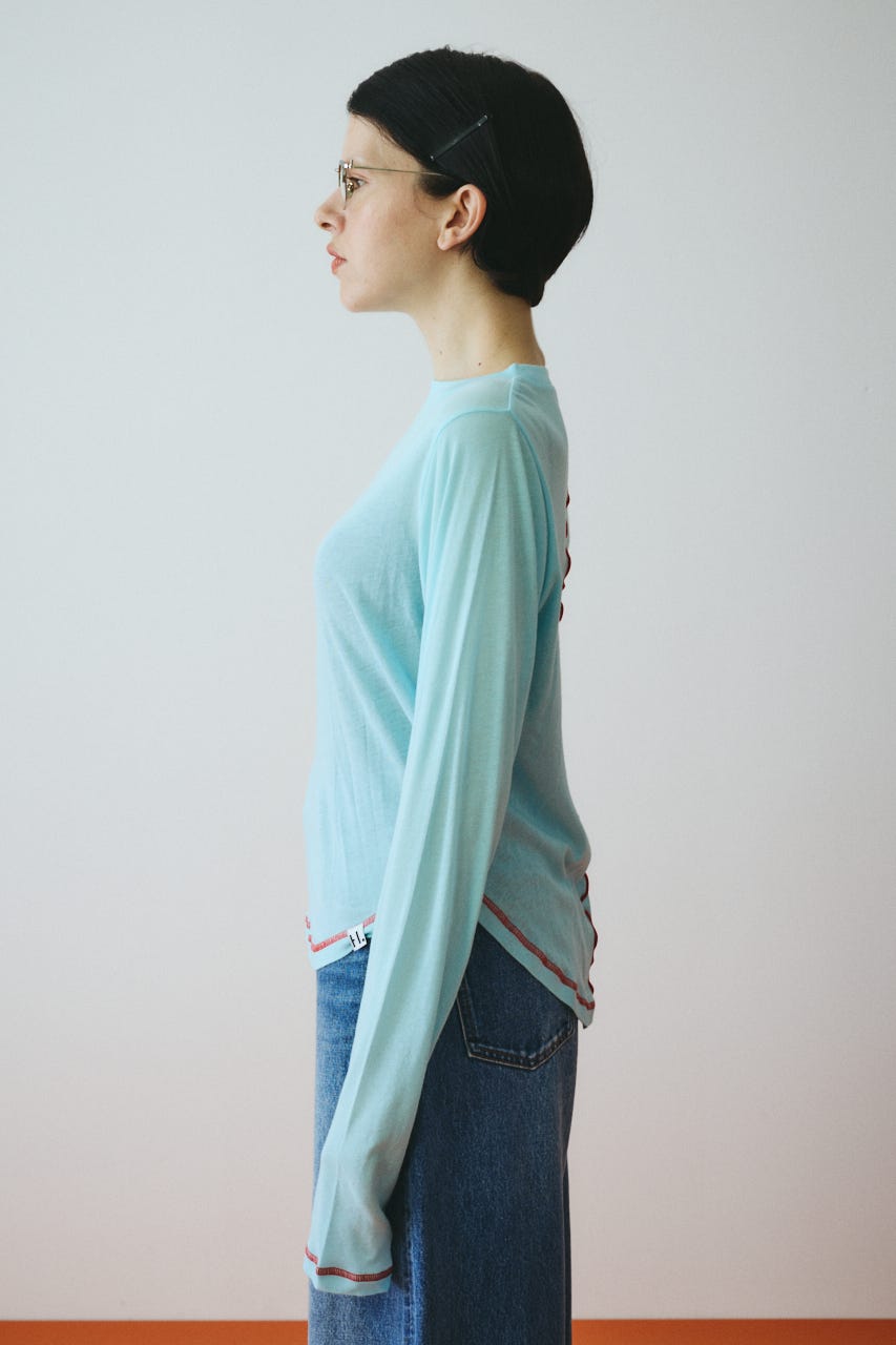 Sheer mellow tops L/BLU FREE