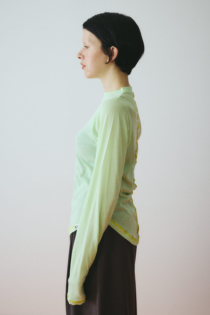 Sheer mellow tops L/GRN FREE