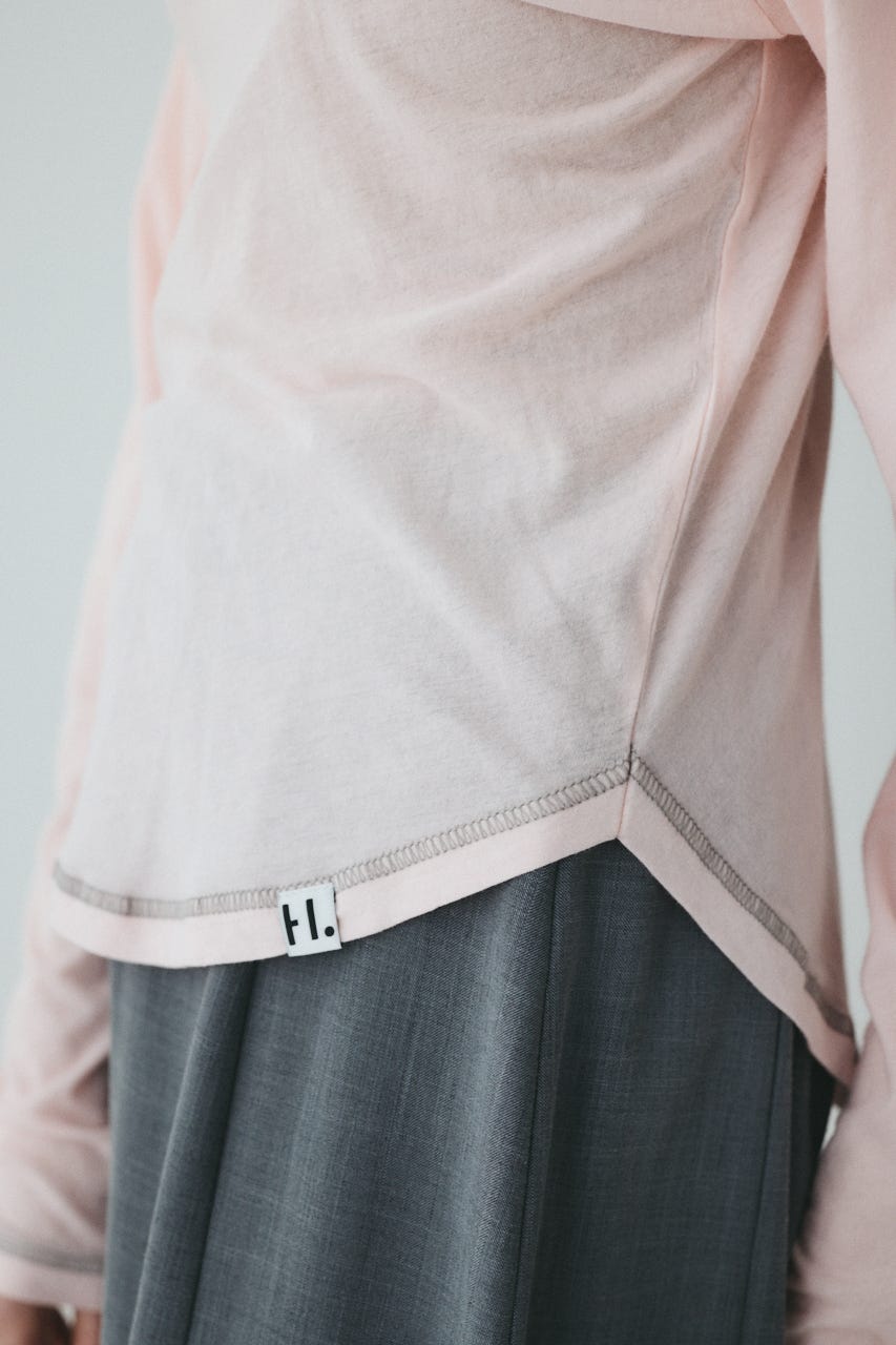 Sheer mellow tops L/PNK FREE