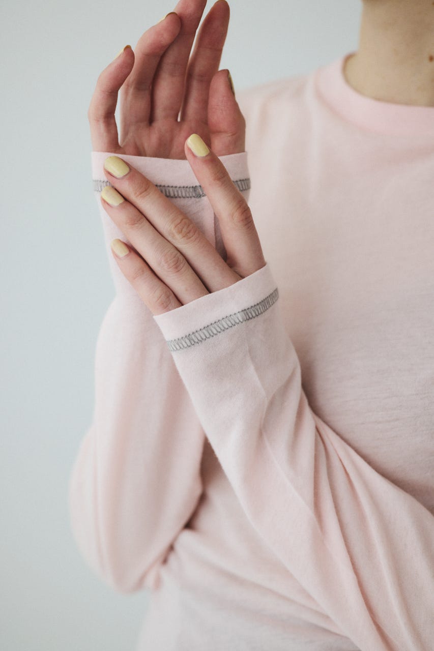 Sheer mellow tops L/PNK FREE