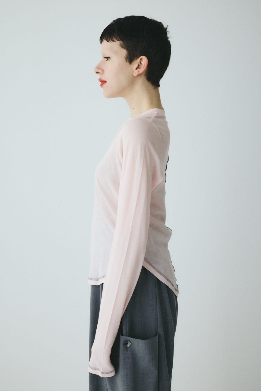 Sheer mellow tops L/PNK FREE