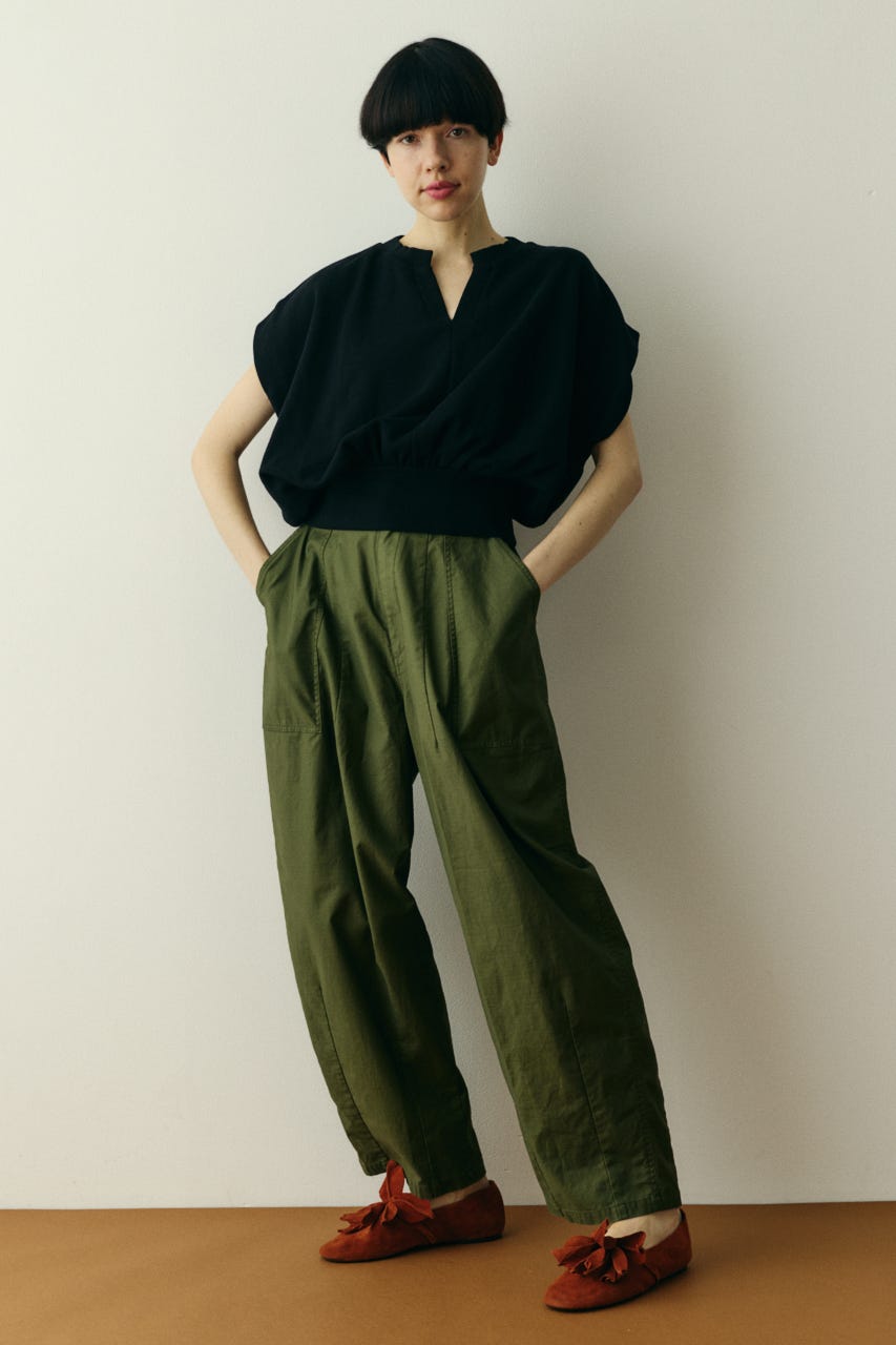 ［予約］V neck box cut vest BLK FREE