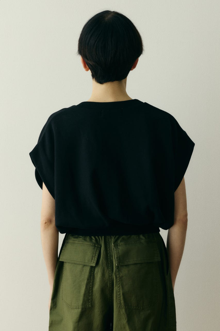 ［予約］V neck box cut vest BLK FREE