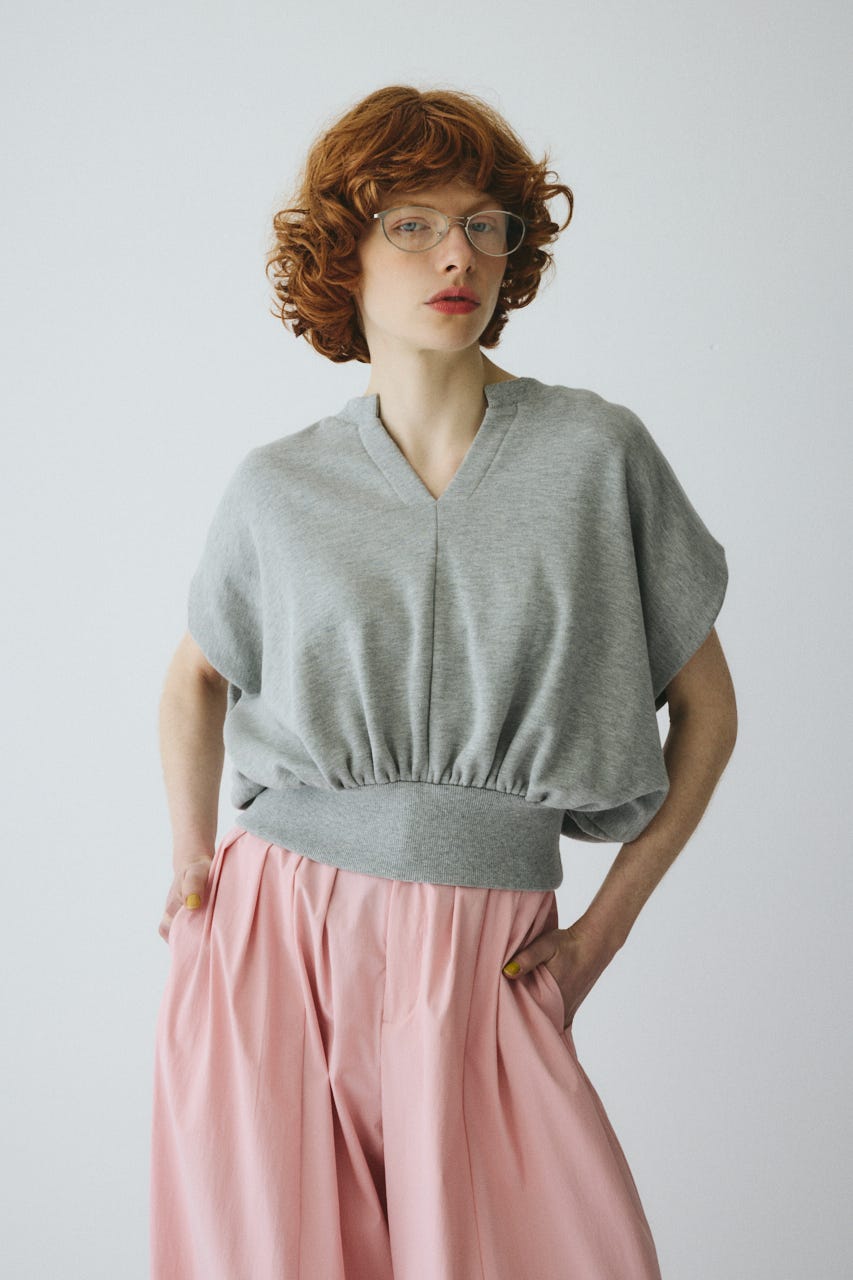 ［予約］V neck box cut vest T.GRY FREE