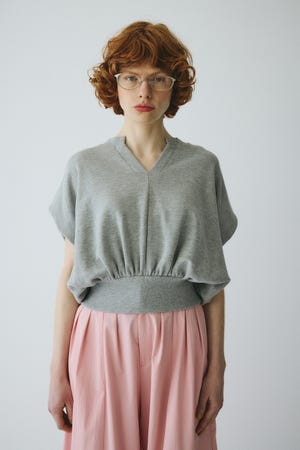 ［予約］V neck box cut vest