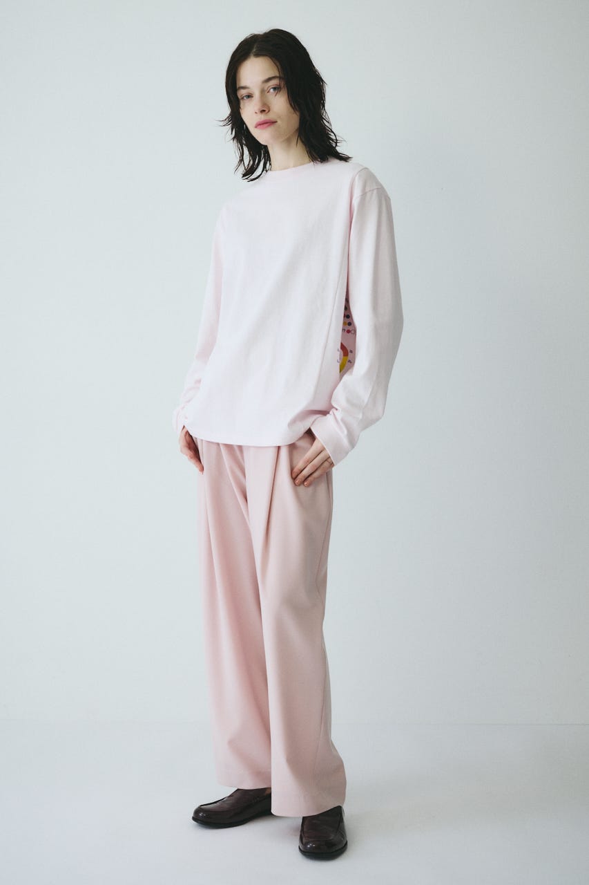 ［予約］Side print long T-shirt L/PNK FREE