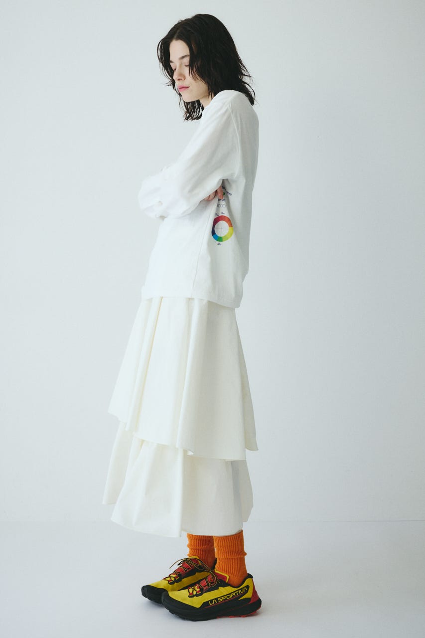 ［予約］Side print long T-shirt WHT FREE