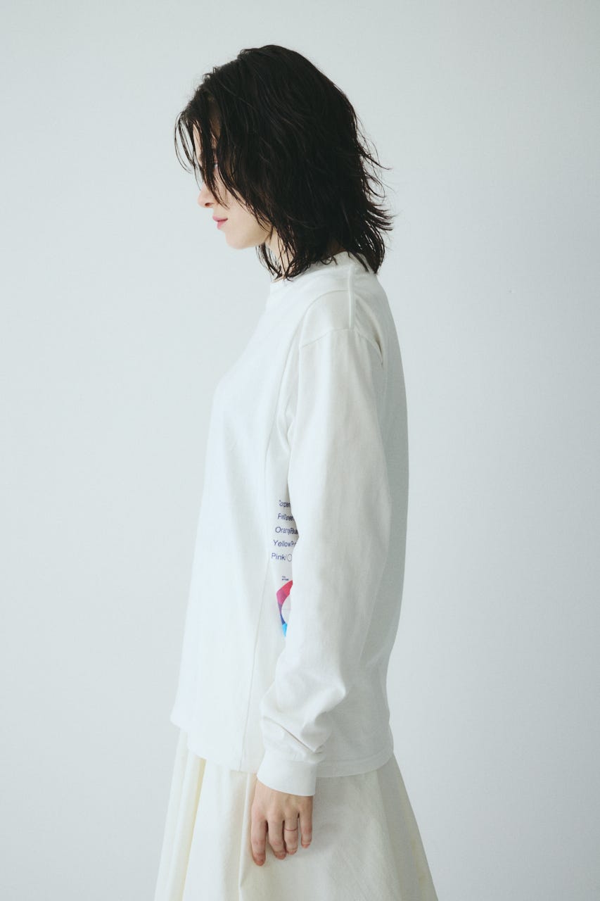 ［予約］Side print long T-shirt WHT FREE